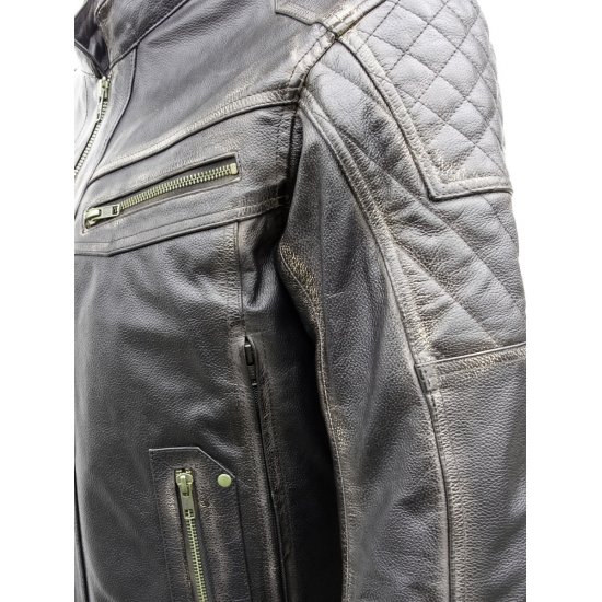 JTS Leon Mens Leather Motorcycle Jacket at JTS Biker Clothing