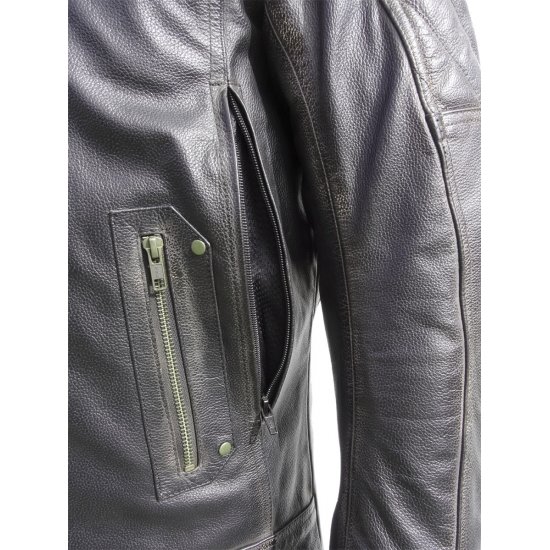 JTS Leon Mens Leather Motorcycle Jacket at JTS Biker Clothing