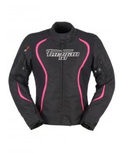 Black/Pink Furygan Ladies Odessa Textile Motorcycle Jacket at JTS Biker Clothing