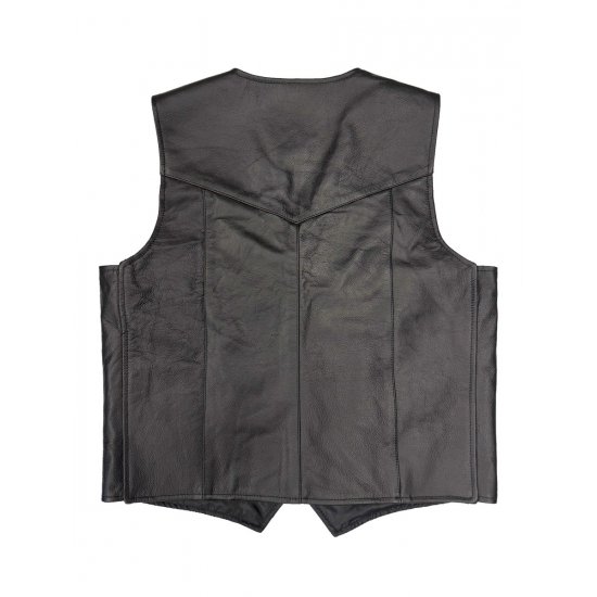 JTS Bikers Plain Leather Waistcoat at JTS Biker Clothing