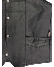 JTS Bikers Plain Leather Waistcoat at JTS Biker Clothing
