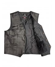 JTS Bikers Plain Leather Waistcoat at JTS Biker Clothing