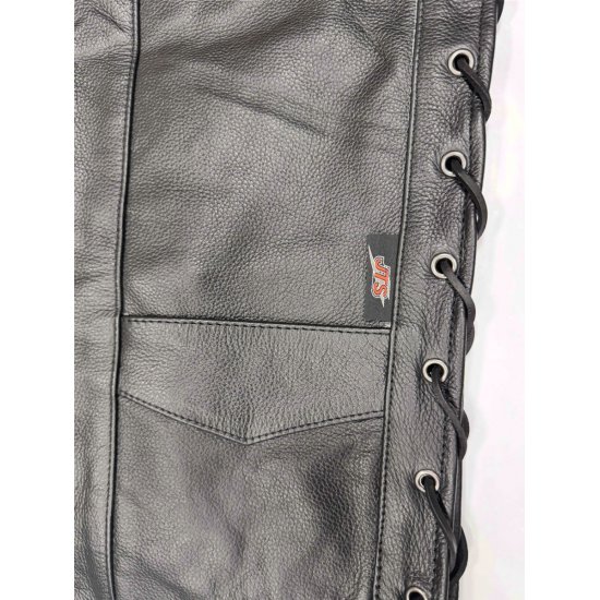 JTS Bikers Laced Sided Leather Waistcoat at JTS Biker Clothing