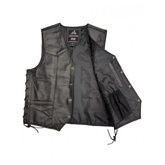 JTS Bikers Laced Sided Leather Waistcoat at JTS Biker Clothing