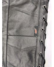 JTS Bikers Laced Sided Leather Waistcoat at JTS Biker Clothing