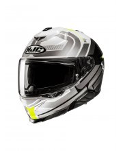 Black/Hi-Vis Yellow HJC I71 Viz Motorcycle Helmet at JTS Biker Clothing