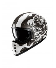 Black/White HJC V60 Flame Motorcycle Helmet at JTS Biker Clothing