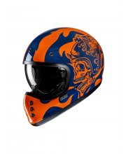 Blue/Orange HJC V60 Flame Motorcycle Helmet at JTS Biker Clothing
